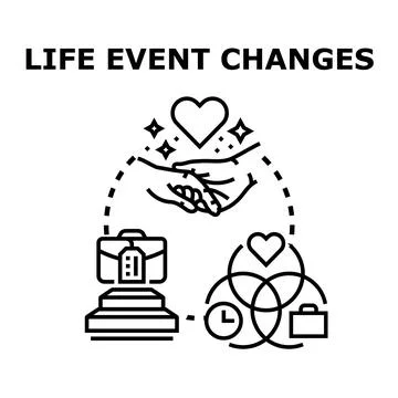 Life event changes illustration for personal development Stock Illustration