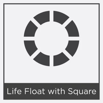 Life Float with Square icon isolated on white background Selección de ilustraciones gratis