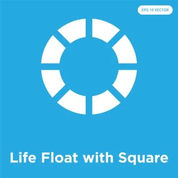 Life Float with Square icon isolated on blue background Selección de ilustraciones gratis