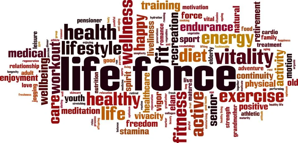 Life force word cloud Stock Illustration