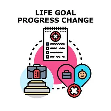 Life goal progress change vector concept illustration 스톡 일러스트