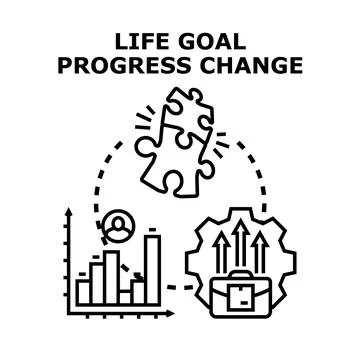 Life goal progress change vector concept illustration Stockillustratie
