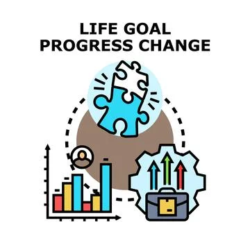 Life goal progress change vector concept illustration Stock Illustration