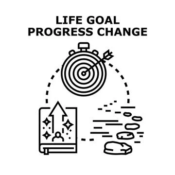 Life goal progress changing and self development concept Illustrazione stock