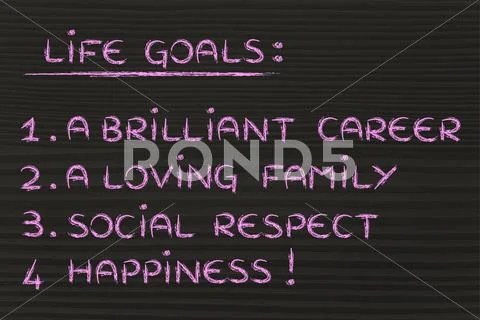 Life Goals: Career, Family, Respect, Happiness