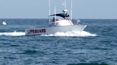 Life Guard Boat Stock Footage 46971684