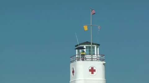 Life Guard Station Stock Footage 11131989
