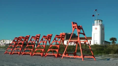 Life Guard Station Stock Footage 12305808