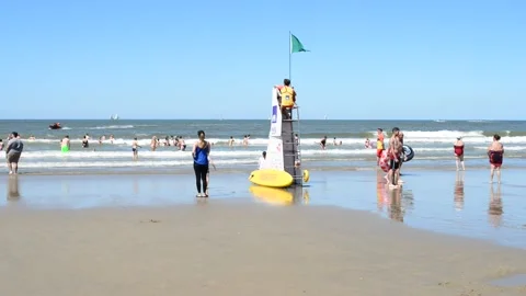 Life guards Blankenberge beach Stock Footage 201241365
