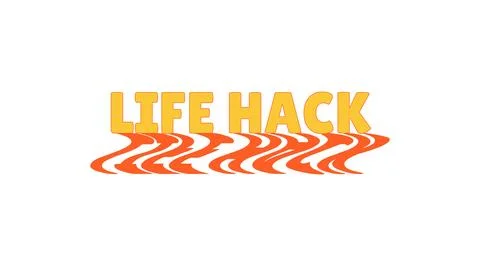 Life hack bold internet slang with wavy orange shadow Stock Illustration