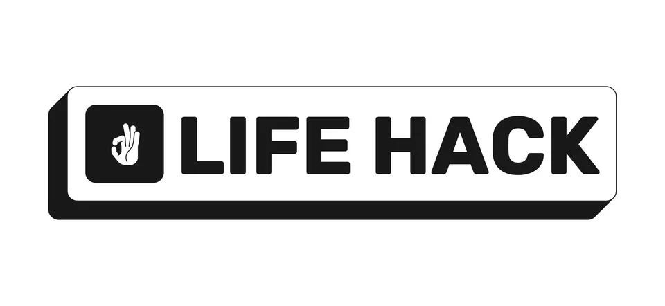 Life hack rectangle UI web button 스톡 일러스트