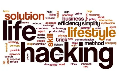 Life hacking word cloud concept 스톡 일러스트
