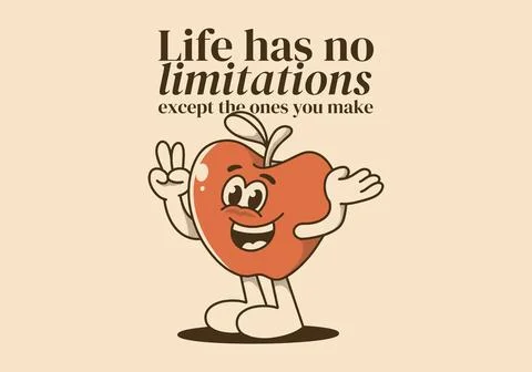 Life has no limitations, except the ones you make. Mascot character illustr.. Stock Illustration