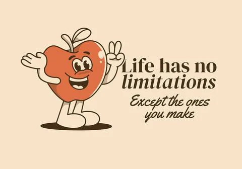 Life has no limitations, except the ones you make. Mascot character illustr.. Illustrazione stock