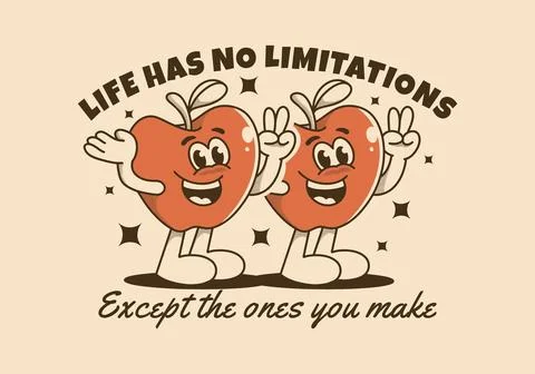 Life has no limitations, except the ones you make. Mascot character illustr.. Stock Illustration