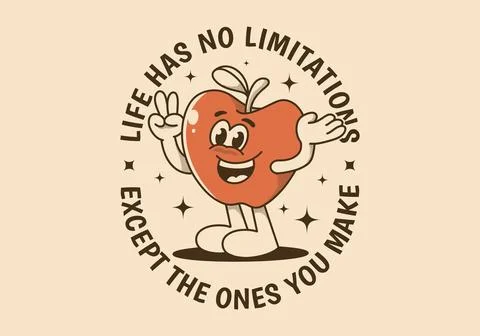 Life has no limitations, except the ones you make. Mascot character illustr.. Stock Illustration