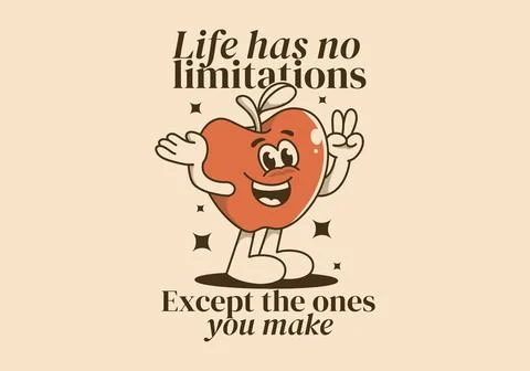 Life has no limitations, except the ones you make. Mascot character illustr.. Stock Illustration
