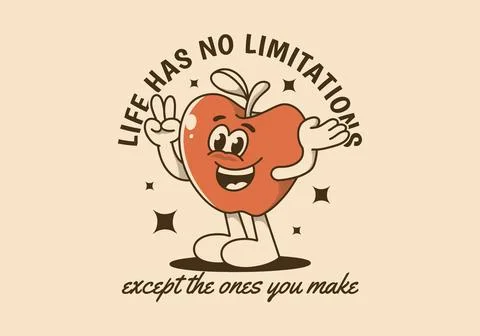 Life has no limitations, except the ones you make. Mascot character illustr.. Illustrazione stock