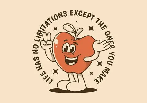 Life has no limitations, except the ones you make. Mascot character illustr.. Illustrazione stock