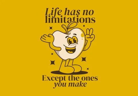 Life has no limitations, except the ones you make. Mascot character illustr.. Stock Illustration