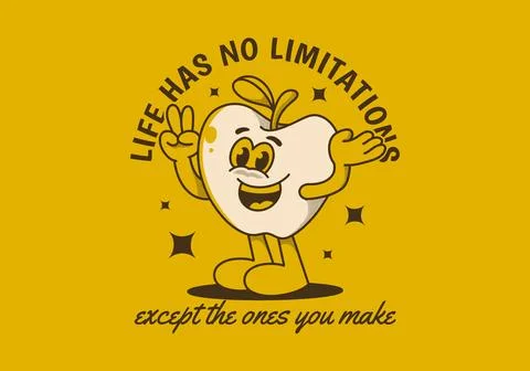 Life has no limitations, except the ones you make. Mascot character illustr.. Illustrazione stock