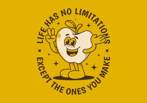 Life has no limitations, except the ones you make. Mascot character of happ.. Illustrazione stock