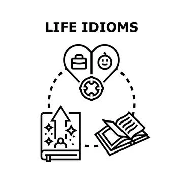 Life idioms concept vector icon illustrating education goals 스톡 일러스트