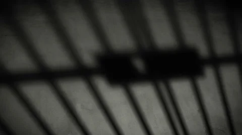 Life incarceration, prison cell door closing Stock Footage