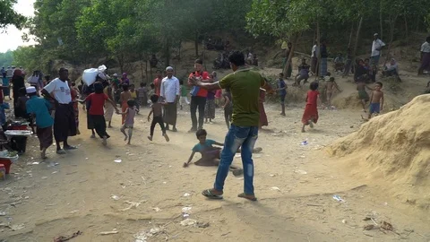 Life inside the Rohingya refugee camps at Cox's Bazar, Bangladesh Stock Footage 99941133