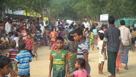 Life inside the Rohingya refugee camps at Cox's Bazar, Bangladesh Stock Footage 99941232