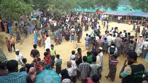 Life inside the Rohingya refugee camps at Cox's Bazar, Bangladesh Stock Footage 99941260