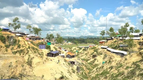 Life inside the Rohingya refugee camps at Cox's Bazar, Bangladesh Stock Footage 99941285