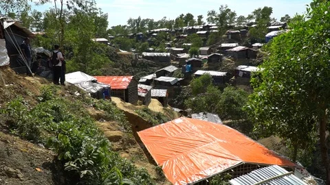 Life inside the Rohingya refugee camps at Cox's Bazar, Bangladesh Stock Footage 99941599