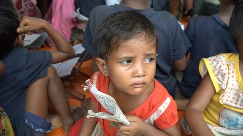 Life inside the Rohingya refugee camps at Cox's Bazar, Bangladesh Stock Footage 99941631