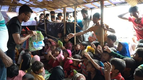Life inside the Rohingya refugee camps at Cox's Bazar, Bangladesh Stock Footage 99941675