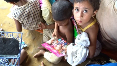 Life inside the Rohingya refugee camps at Cox's Bazar, Bangladesh Stock Footage 99941745