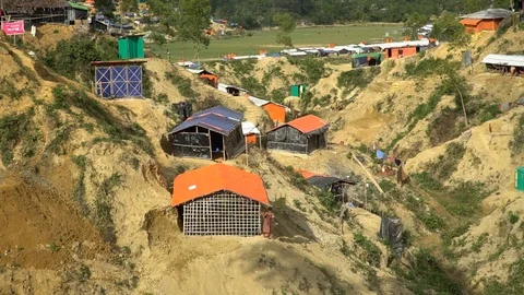 Life inside the Rohingya refugee camps at Cox's Bazar, Bangladesh Stock Footage 99941836
