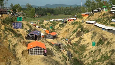 Life inside the Rohingya refugee camps at Cox's Bazar, Bangladesh Stock Footage 99941868