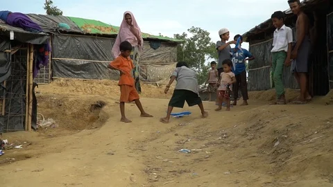 Life inside the Rohingya refugee camps at Cox's Bazar, Bangladesh Stock Footage 99941936