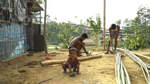 Life inside the Rohingya refugee camps at Cox's Bazar, Bangladesh Stock Footage 99942014