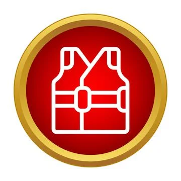 Life jacket icon representing water safety and emergency rescue Stock Illustration