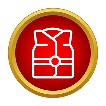 Life jacket icon symbolizing aquatic safety and rescue Illustrazione stock