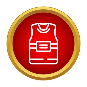 Life jacket icon symbolizing water safety and rescue equipment Stock Illustration
