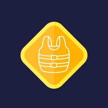 Life jacket line vector icon Stock Illustration