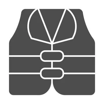 Life jacket solid icon, waterpark concept, life vest sign on white background 스톡 일러스트