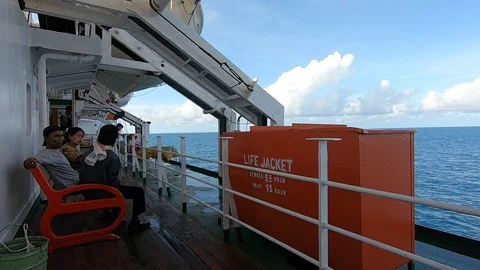 Life Jackets on a Ship 스톡 동영상 127511034