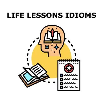 Life lessons idioms with learning and goals concept イラスト素材