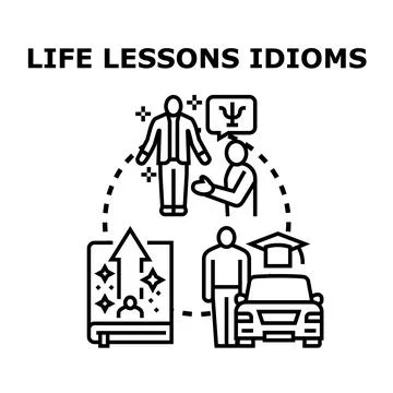 Life lessons idioms teaching experience career development Stock Illustration