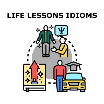 Life lessons idioms teaching experience career development Stock Illustration