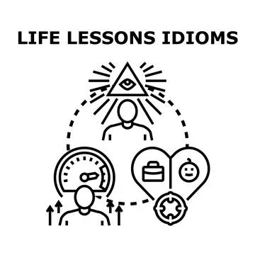 Life lessons idioms vector concept illustration Stock Illustration